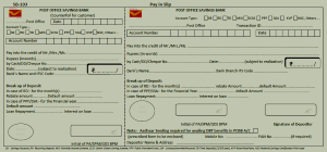 Indian Postal Savings Account Deposit Form -2