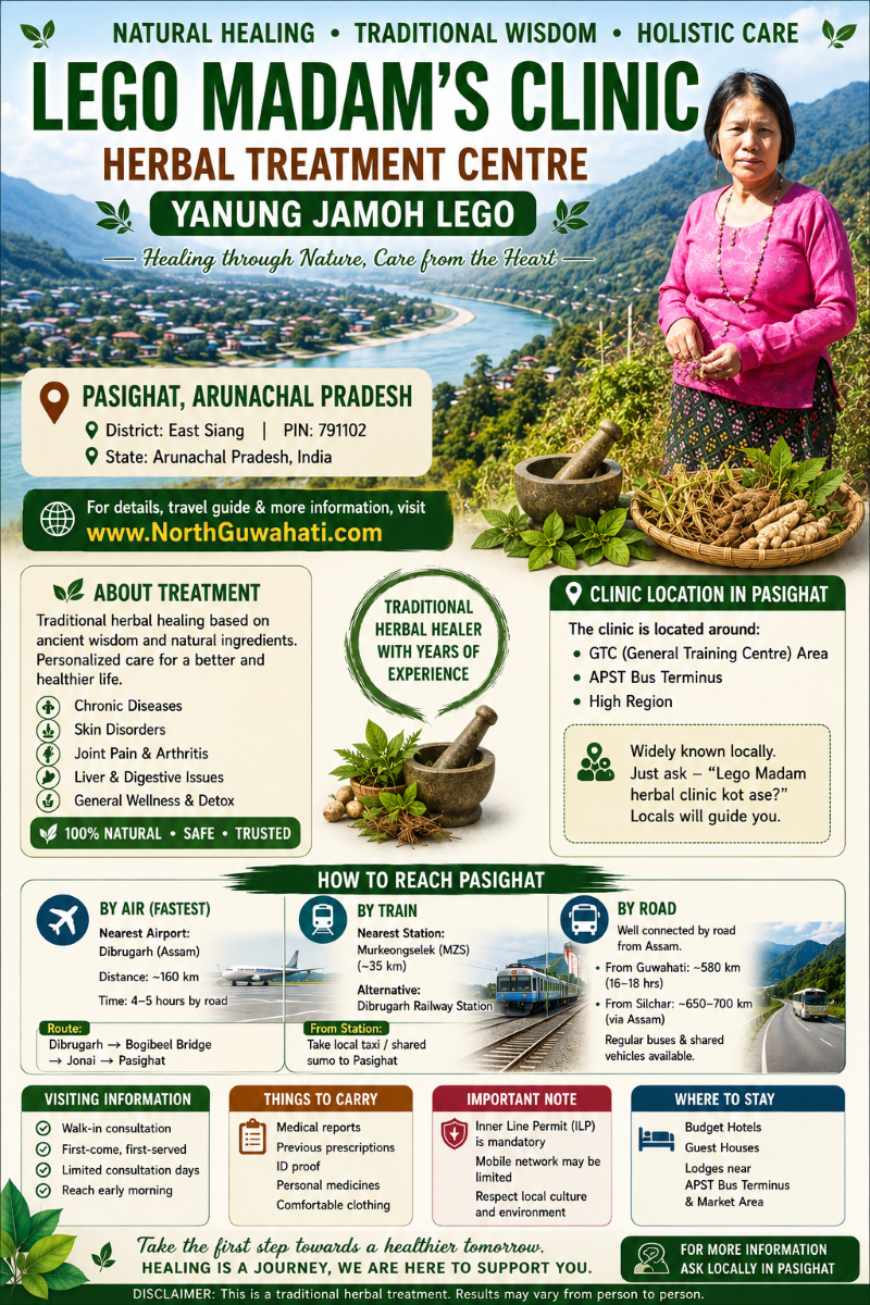 Herbal Treatment in Pasighat, Arunachal Pradesh: Lego Madam Clinic Full Details